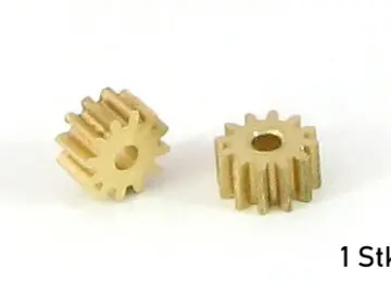 Motorritzel (1), 12 Zähne Ø6mm M50, Messing, zum Aufpressen für Motorwellen Ø2mm