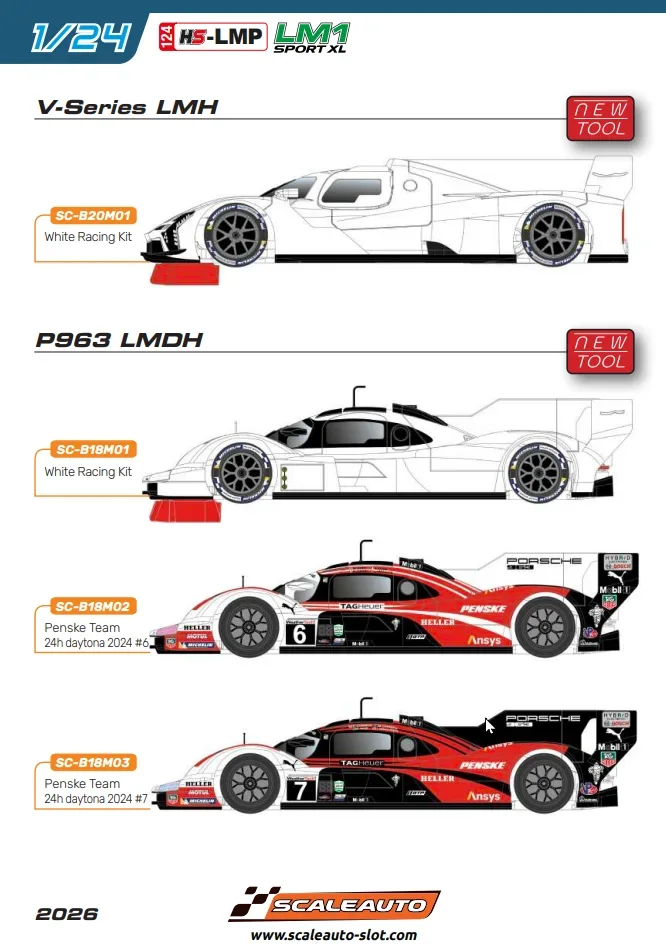 SCALEAUTO 1/24 - P963 LMDH - White Racing Kit - Vorschau - Reservierungspreis