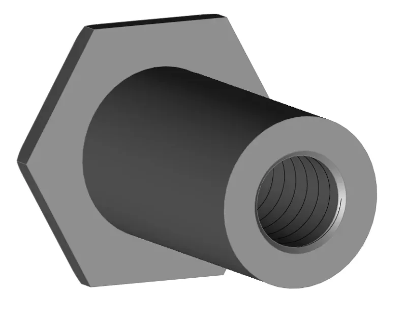 T-Hülse aus Aluminium, Höhe 2.0 mm bis 6.5 mm, Durchmesser 3,0 mm, Gewinde M2, Fahrwerksdistanz, Aluminium mit Sechskantkopf (Schlüsselweite 5 mm)