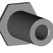 T-Hülse aus Aluminium, Höhe 2.0 mm bis 6.5 mm, Durchmesser 3,0 mm, Gewinde M2, Fahrwerksdistanz, Aluminium mit Sechskantkopf (Schlüsselweite 5 mm)