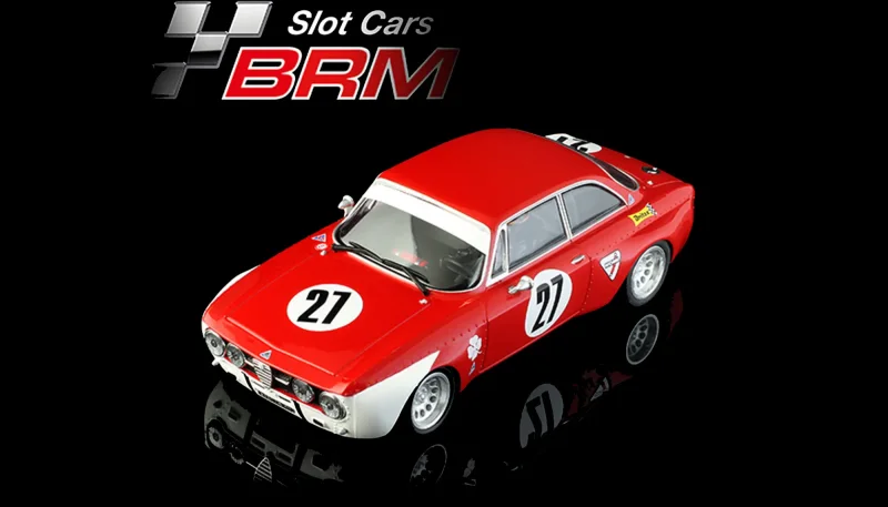 Alfa GTAM No. 27, Slotcar Maßstab 1:24 analog in Rennversion mit Metall-Chassis