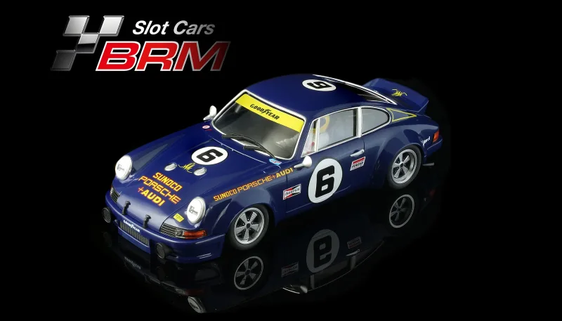Porsche 911 No. 6, Slotcar Maßstab 1:24 analog in Rennversion mit Metall-Chassis