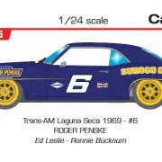 CAMARO Z28 1969 – SUNOCO – Trans-AM Laguna Seca 1969 - #6 ROGER PENSKE Ed Leslie - Ronnie Bucknum - Slotcar Maßstab 1:24 analog BRM