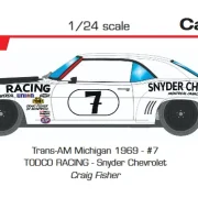 CAMARO Z28 1969 – TODCO RACING #7 - Slotcar Maßstab 1:24 analog BRM Camaro No. 7 in Rennversion mit Metall-Chassis