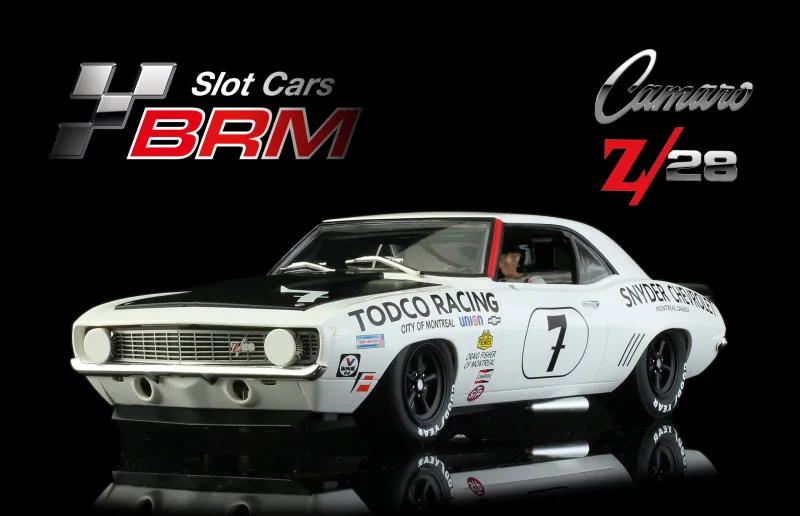 CAMARO Z28 1969 – TODCO RACING #7 - Slotcar Maßstab 1:24 analog BRM Camaro No. 7 in Rennversion mit Metall-Chassis