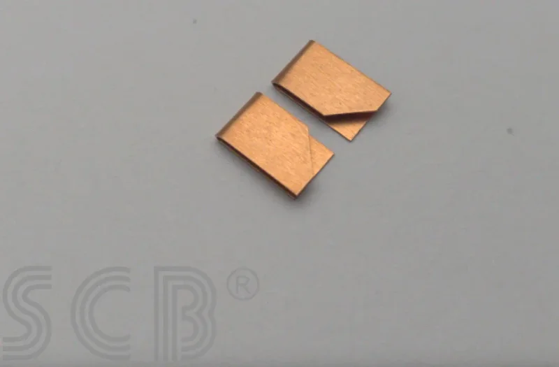 Clip lang, Bronze, breit/Schrägschnitt - SCB - f. Stromabnehmer/Schleifer, ACBZ54SCH