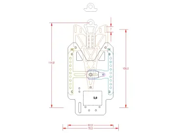 DTM-B62-R102-110-1.5 BKIT Messing 1.5 mm / Chassisplatte B 62 mm, Anbauteile 1.5 mm GFK schwarz