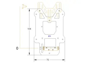 DSC2 Chassis-KIT, B70-R89-98-2,0 BKIT, Messing 2.0 mm / Chassisplatte B 70 mm, Anbauteile 1.5 mm GFK schwarz
