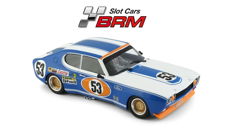Ford Capri No. 53, 24h Le Mans 1972 - #53 Shell J.Mass - H.J.StuckSlotcar - Maßstab 1:24 analog in Rennversion mit Metall-Chassis