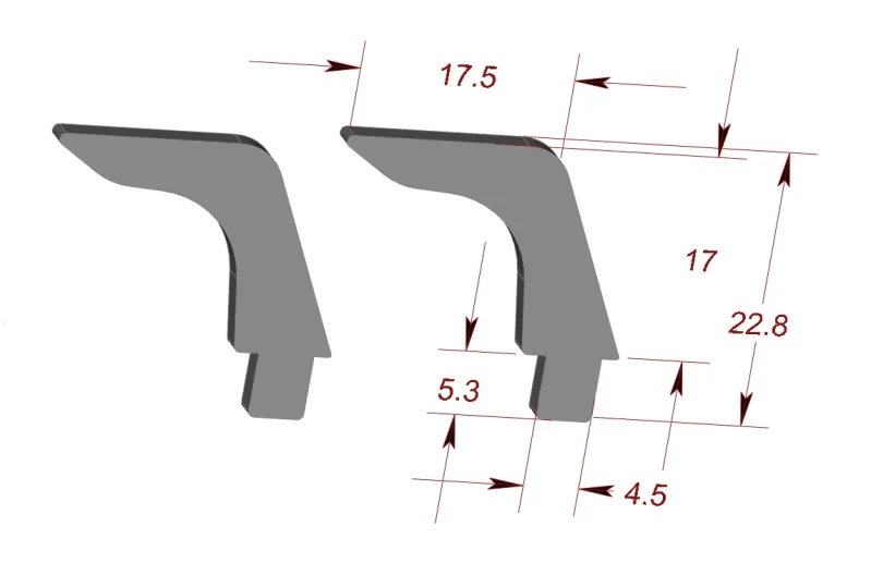 Halter (2), versch. Höhen, aufliegender Spoiler (FLEX-FLÜGEL)
