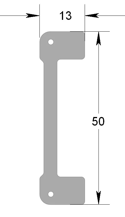Karohalter GFK Schwarz, H 1,5 oder 1.0 mm, für "OLD NASCAR DMT Chassis" - wird auf den Wackler / H Träger geschraubt