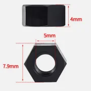 Leitkiel-Befestigungsmutter M5. Kunstsoff - scwarz / weiss f. Ø4,8mm Leitkiele