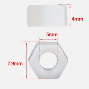 Leitkiel-Befestigungsmutter M5. Kunstsoff - scwarz / weiss f. Ø4,8mm Leitkiele