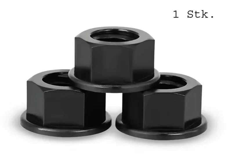 Leitkiel-Befestigungsmutter m. Flansch M5. Kunstsoff - scwarz / weiss f. Ø4,8mm Leitkiele