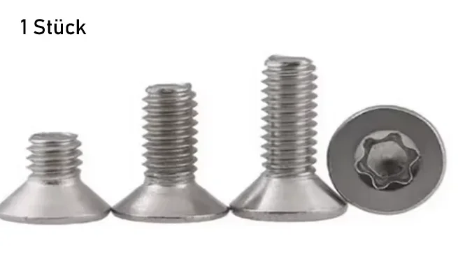 Senkkopfschraube, M2 von 3-10mm, Torx T6, Edelstahl