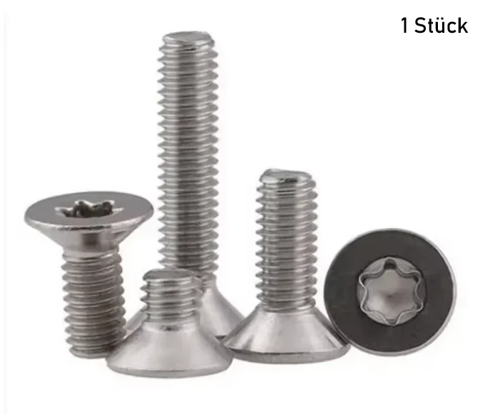Senkkopfschraube, M2 von 3-10mm, Torx T6, Edelstahl