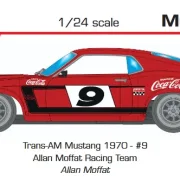 MUSTANG BOSS 302 – Trans-AM Mustang 1970 - #9 Allan Moffat Racing Team Allan Moffat  - Slotcar Maßstab 1:24 analog BRM in Rennversion mit Metall-Chassis