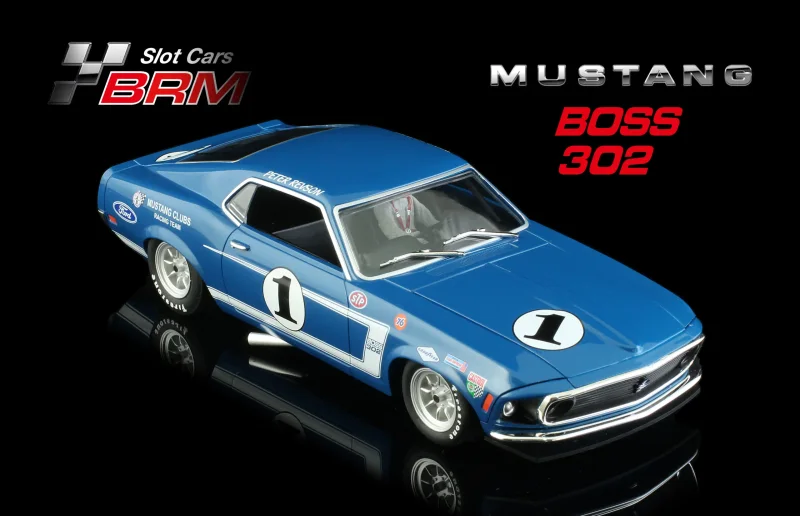 MUSTANG BOSS Trans-AM Laguna Seca 1969 - #1 Mustang Clubs Racing Team Peter Revson BRM in Rennversion mit Metall-Chassis