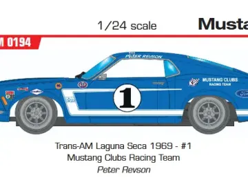 MUSTANG BOSS Trans-AM Laguna Seca 1969 - #1 Mustang Clubs Racing Team Peter Revson BRM in Rennversion mit Metall-Chassis