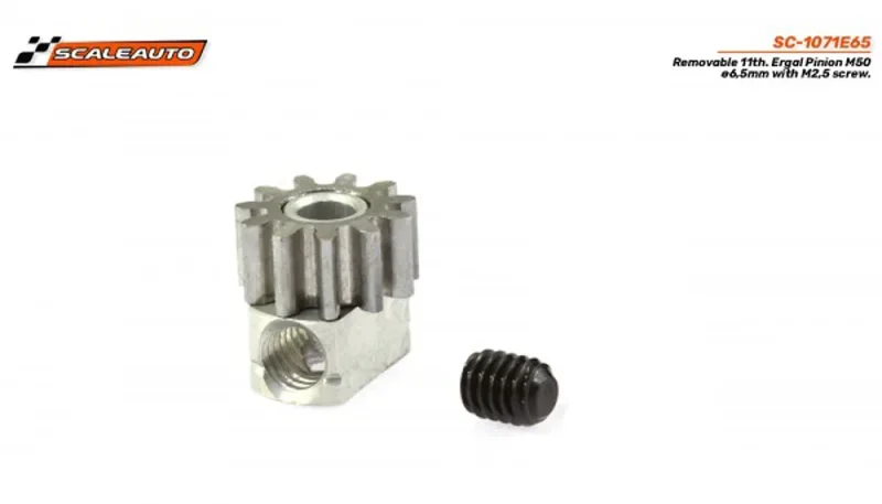 Motorritzel SCALEAUTO Removeable Ergal 11Z M50 Ø6,5mm Aluminium m.Alunabe f.Ø2mm