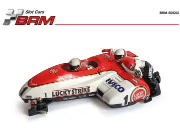 Sidecar (Sidebike) Red-White in Rennversion, World Championship 1987 - #1 LCR FIM Sidecar Streuer - Schnieders - Slotcar Maßstab 1:18 analog BRM Racing,