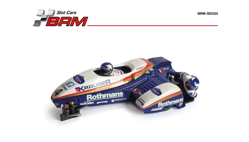 Sidecar (Sidebike) White-Blue in Rennversion, World Championship 1978 - #1 TTM/BEO FIM Sidecar Biland - Williams - Slotcar Maßstab 1:18 analog BRM Racing
