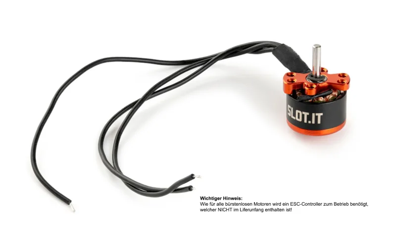 Slot.it Motor Slot.it MB01 Brushless (24000U@12V) inkl. Anschlusskabel, mit Ø2mm Antriebswelle