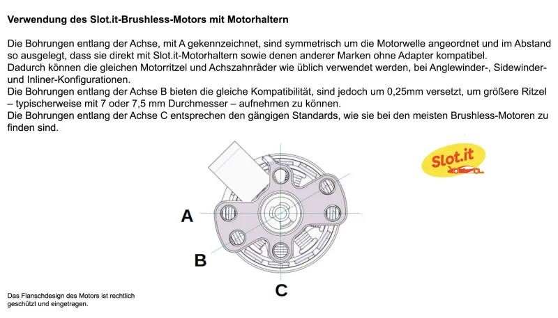 Slot.it Motor Slot.it MB01 Brushless (24000U@12V) inkl. Anschlusskabel, mit Ø2mm Antriebswelle