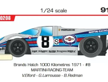 Slotcar 1:24 Analog BRM - Porsche 917K - Brands Hatch 1000 Kilometres 1971 - #8 MARTINI-RACING-TEAM V.Elford - G.Larrousse - B.Redman — Rennversion, Metall-Chassis