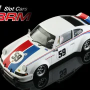 Slotcar 1:24 Analog BRM 911 No. 59, (weiß) Rennversion, Metall-Chassis -  BRM216