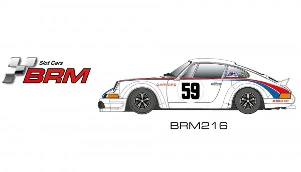 Slotcar 1:24 Analog BRM 911 No. 59, (weiß) Rennversion, Metall-Chassis -  BRM216