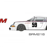 Slotcar 1:24 Analog BRM 911 No. 59, (weiß) Rennversion, Metall-Chassis -  BRM216