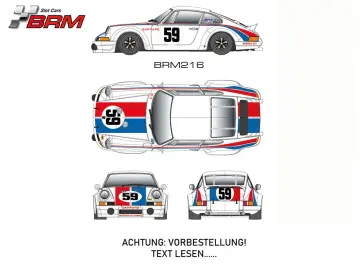Slotcar 1:24 Analog BRM 911 No. 59, (weiß) Rennversion, Metall-Chassis -  BRM216