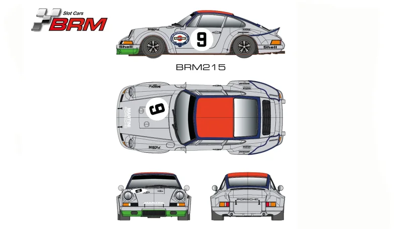Slotcar 1:24 Analog BRM 911 No. 9, (silber) Rennversion, Metall-Chassis -  BRM215