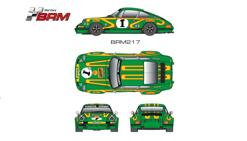 Slotcar 1:24 Analog BRM 911 No.1 (grün), Rennversion, Metall-Chassis - BRM217
