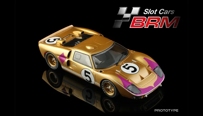 Slotcar 1:24 BRM GT40 MkII No. 5, Rennversion, Metall-Chassis, BRM220