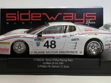 Slotcar 1:32 Analog SIDEWAYS 512 BB No. 48 — Rennversion, Kunststoff-Chassis