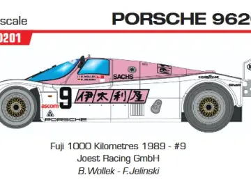 Slotcar Maßstab 1:24 analog BRM Fuji 1000 Kilometres 1989 - #9 Joest Racing GmbH B.Wollek - F.Jelinski in Rennversion mit Metall-Chassis