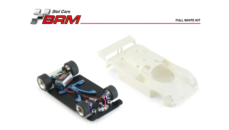 Slotcar Maßstab 1:24 analog Bausatz BRM 962C 1990 White Kit in Rennversion mit Metall-Chassis