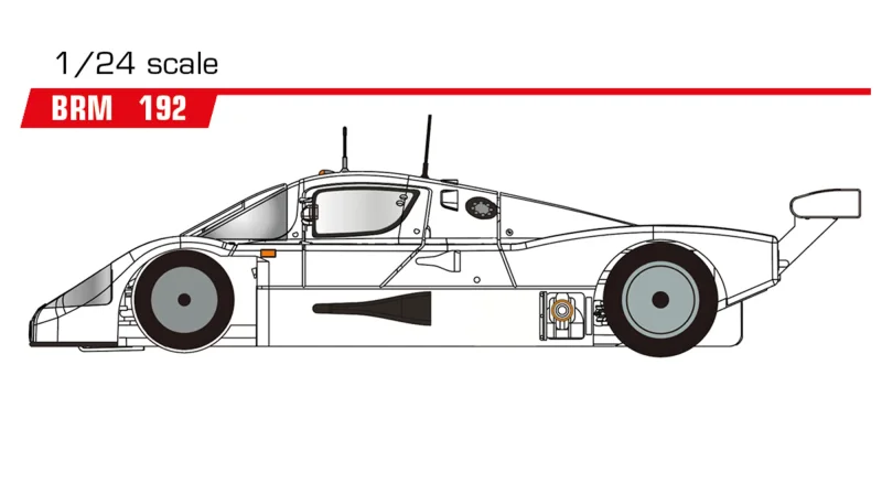 Slotcar Maßstab 1:24 analog Bausatz BRM C9 White Kit in Rennversion mit Metall-Chassis