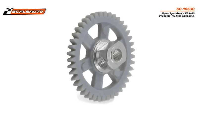Spurzahnrad RS4 41Z M50 Plastik gelocht m.Alunabe f.Ø3mm -  SCALEAUTO