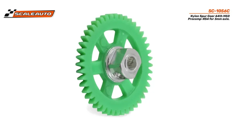 Spurzahnrad RS4 44Z M50 Plastik gelocht m.Alunabe f.Ø3mm -  SCALEAUTO