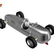Slotcar Maßstab 1:24 analog Bausatz SCALEAUTO Typ C White Kit in Rennversion mit Metall-Chassis und Beklebungssatz