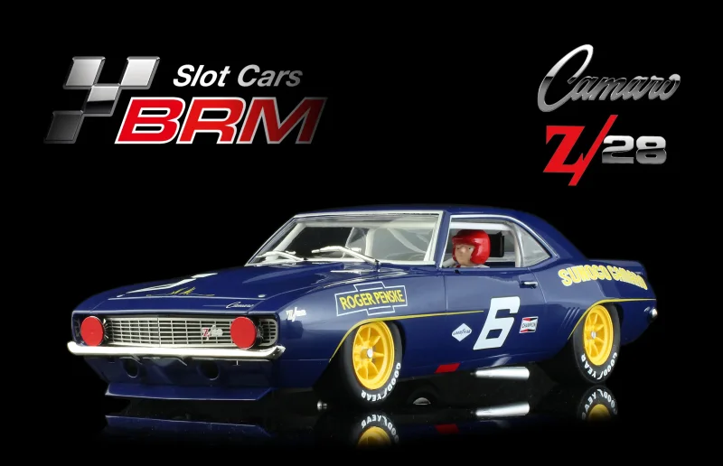 CAMARO Z28 1969 – SUNOCO – Trans-AM Laguna Seca 1969 - #6 ROGER PENSKE Ed Leslie - Ronnie Bucknum - Slotcar Maßstab 1:24 analog BRM