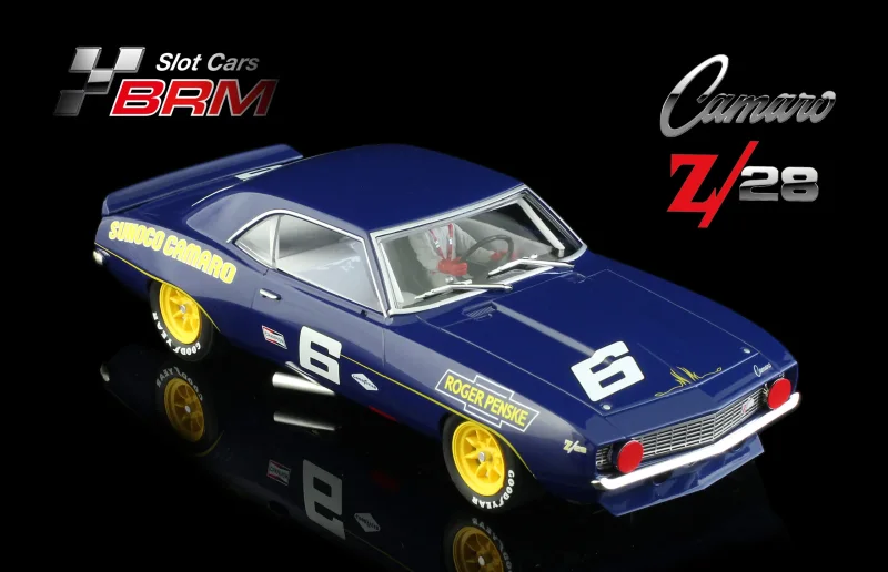 CAMARO Z28 1969 – SUNOCO – Trans-AM Laguna Seca 1969 - #6 ROGER PENSKE Ed Leslie - Ronnie Bucknum - Slotcar Maßstab 1:24 analog BRM