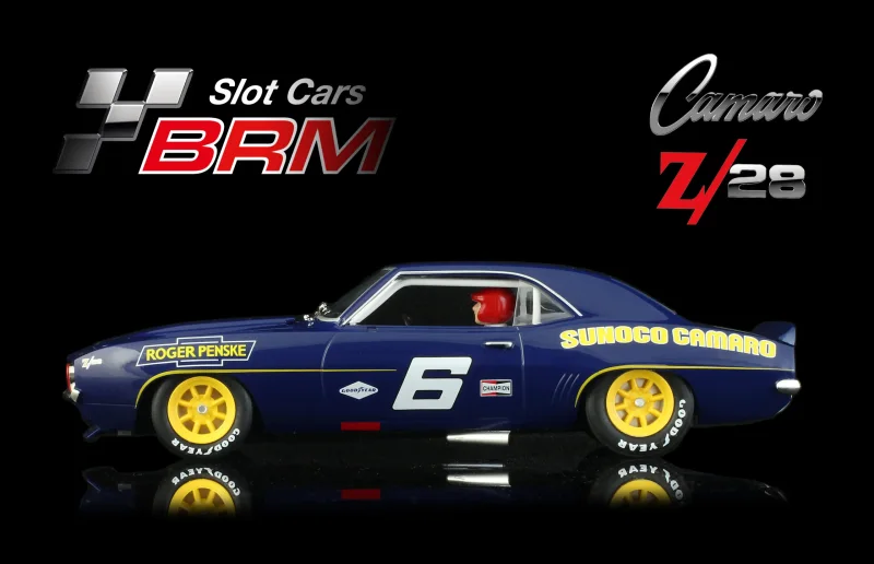 CAMARO Z28 1969 – SUNOCO – Trans-AM Laguna Seca 1969 - #6 ROGER PENSKE Ed Leslie - Ronnie Bucknum - Slotcar Maßstab 1:24 analog BRM