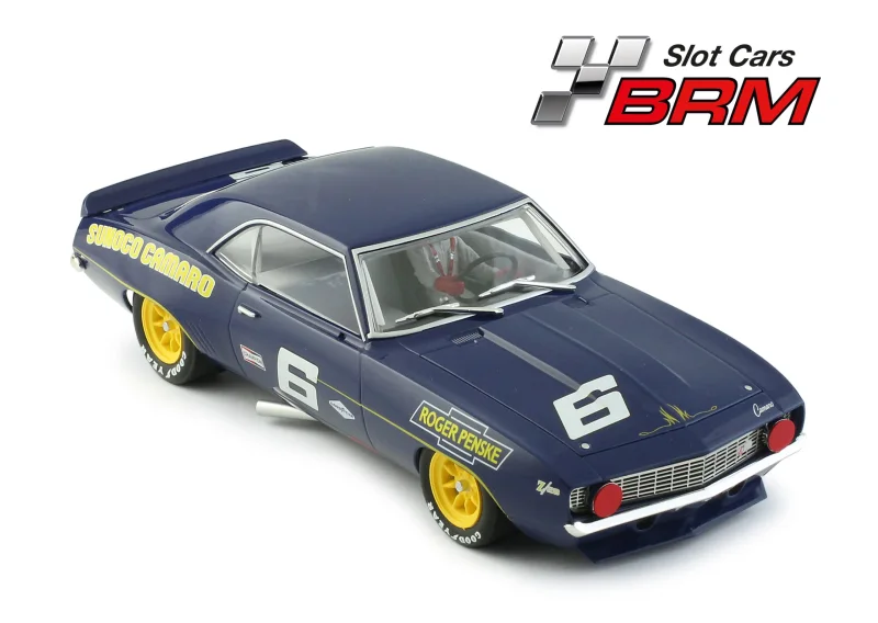 CAMARO Z28 1969 – SUNOCO – Trans-AM Laguna Seca 1969 - #6 ROGER PENSKE Ed Leslie - Ronnie Bucknum - Slotcar Maßstab 1:24 analog BRM